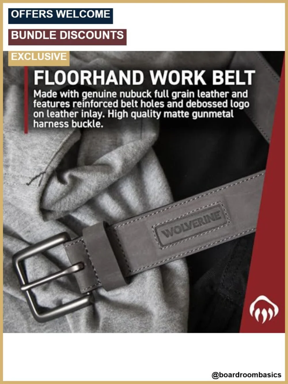 Full Grain Leather Heavy Duty Work Belt Metal Buckle Classic Casual